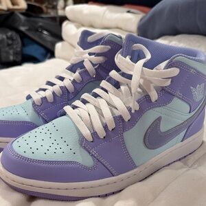 Nike Purple and Mint High-Top Sneakers